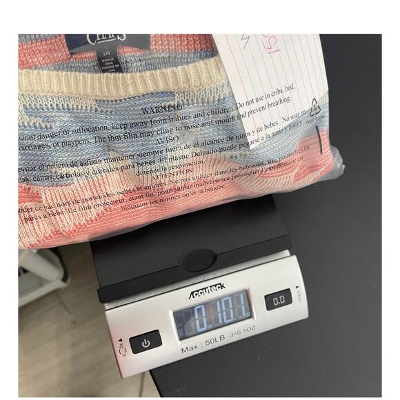 Chaps sweater knit women's large pink blue tunic length light weight soft - Picture 16 of 16